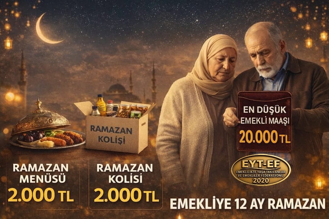 EMEKLİ
👇
#Emekliye12AyRamazan

Mübarek Ramazan ayına #Emekli yine yoksul, yine mahzun giriyor.

Tenceresi de boş,
Sofrası da !

Sahuru da yok iftarı da !

Emekliye ibadetini yaşatmayan,
12 ay aç bırakan bu düzeni;

REDDEDİYORUZ !

#5000KısmiyeRamazan12Ay
<a href="/RTErdogan/">Recep Tayyip Erdoğan</a>
<a href="/isikhanvedat/">Prof. Dr. Vedat Işıkhan</a>