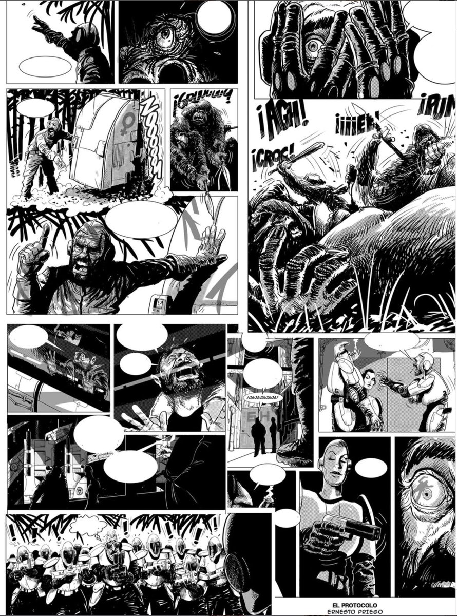 Hoy sale a la venta EL PROTOCOLO. No es mi primera novela gráfica, pero sí la primera en la que tanto guión como dibujo es creación propia. Edita <a href="/DesfiladeroE/">Desfiladero Ed</a> Una space Ópera en B/N con humor e ironía.
#comic #comics #elprotocolo