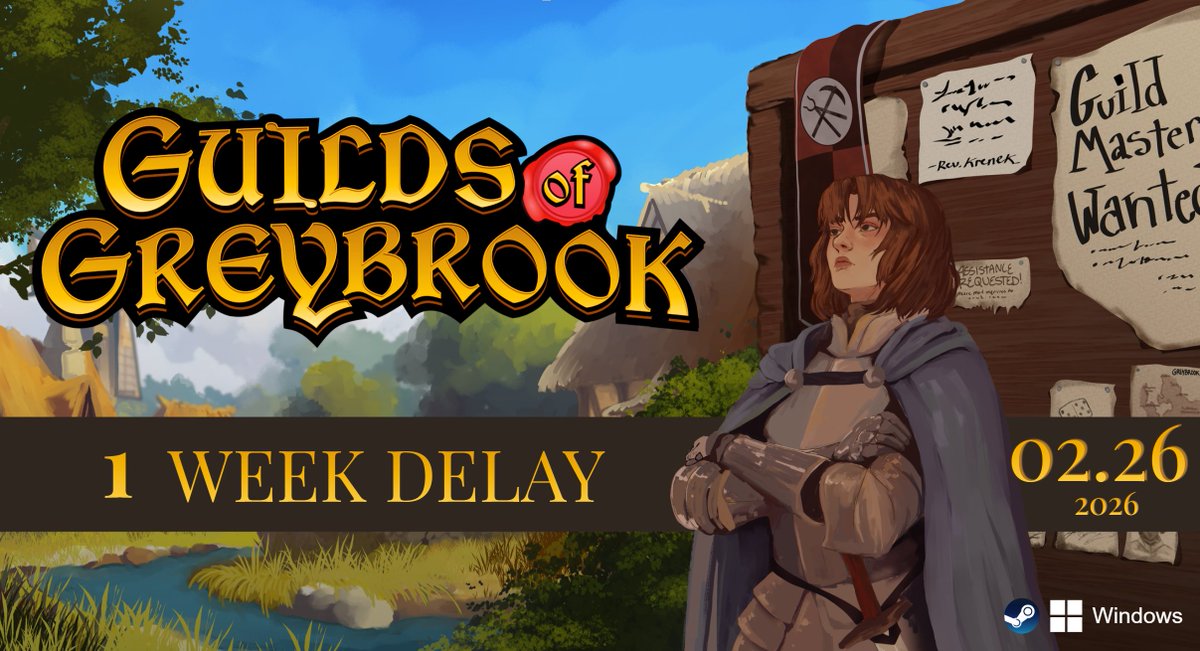 In response to both internal concerns and playtester feedback our team decided to delay the release of Guilds of Greybrook until next Thursday, the 26th. Our hope is that this should give us the opportunity to provide the best experience possible for players on release!