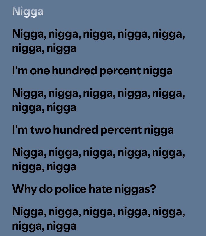 He wants someone to have a police record and to be forever unemployable because they used a hurty word 

Jesus, these people are retarded 

Think I’ll go listen to my fave rap song
