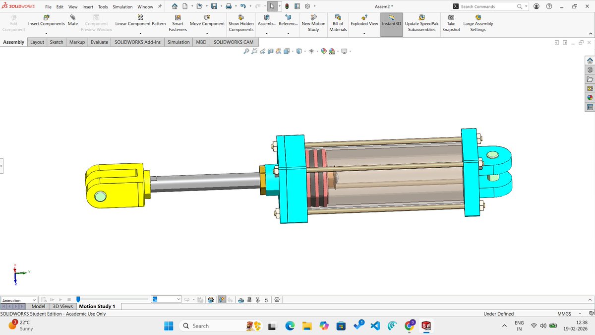 Dheerajkum893's tweet photo. Hydraulic Cylinder Assembly modeled and assembled in SolidWorks. Focused on accurate part design, mates, and assembly structure for real-world mechanical applications.
#SolidWorks #CAD #MechanicalEngineering #3DModeling #EngineeringDesign #AssemblyDesign https://t.co/sz0iZ87WCv