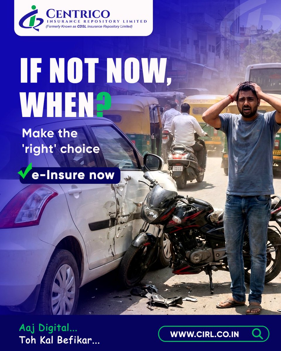 Centrico_IR's tweet image. With e-Insurance, your policies stay secure, accessible, and hassle-free whenever you need them.

cirl.co.in

#CIRL #BharatConnect #eInsurance #BikeInsurance  #CarInsurance #LifeInsurance #PremiumPayment #HealthInsurance  #InsuranceSimplified #LICIndia #HDFCLife
