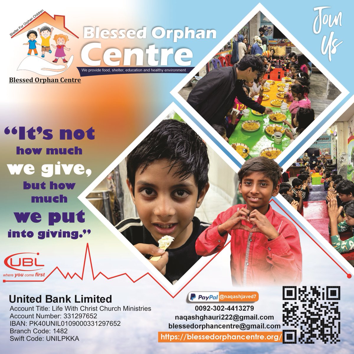 CentreBlessed's tweet image. It's not how much we give, but how much we put into giving. blessedorphancentre@gmail.com
🌐 blessedorphancentre.org
#SupportInNeed #ChildWelfare #viralpost2025シ2025 #viralpost2026シ #viralpost2025シ2025 #orphanageinlahore #orphanageinpakistan #FutureReadyHomes