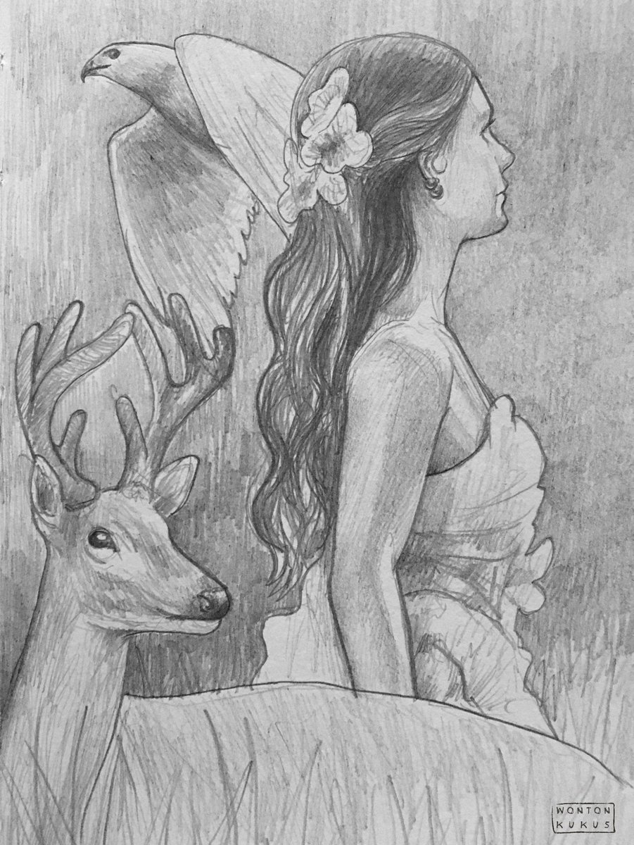 White feather hawk tail deer hunter 🕊️🦌