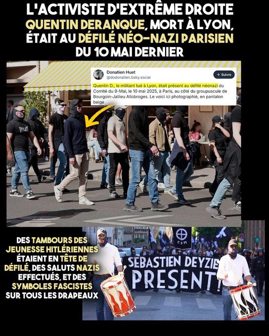 enzorabouyy's tweet photo. Mediapart a révélé l’identification de Quentin Deranque parmi les manifestants du C9M, malgré son masque, ce qui m’a permis de le retrouver sur mes images. (Visuel @ContreAttaque_ ) https://t.co/lf8afmElXb