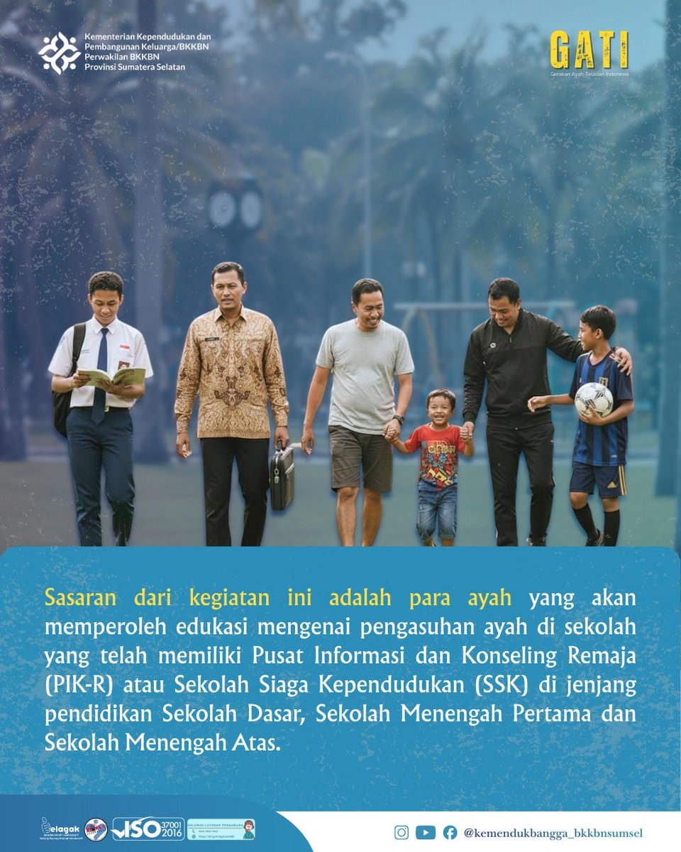 Hai, Sobat Sumsel! 

Sudahkah kalian tahu mengenai Sekolah Bersama Ayah (Sebaya)? 

Yuk di simpak penjelasan berikut