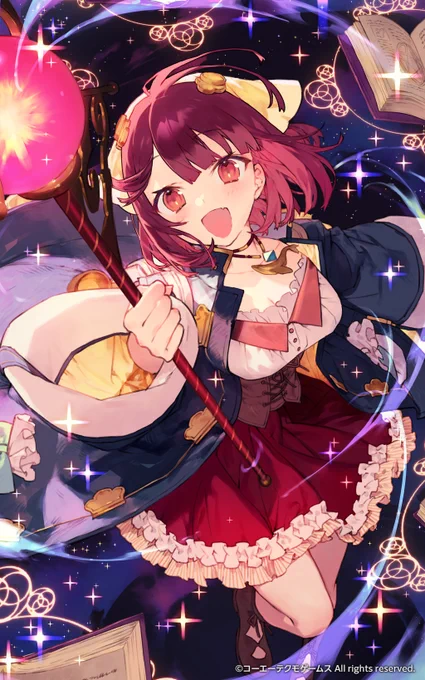 2/24は『#ソフィーのアトリエ2』発売日 書物の叡智を結集し、 特大の一撃を放つソフィの姿は、 NOCOさん描き下ろしメモリア「百科繚乱の一撃」として『#レスレリ』でも楽しめます