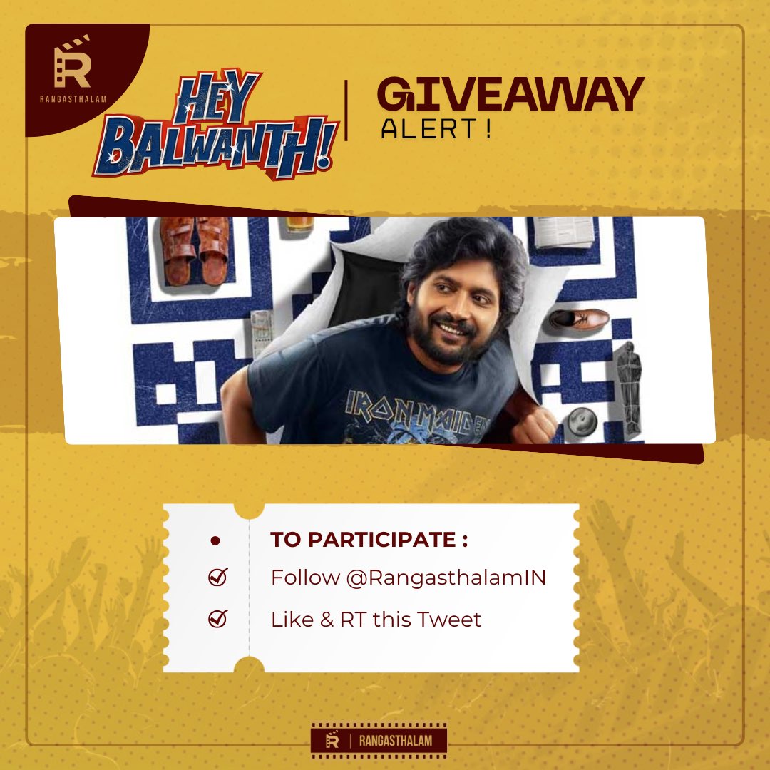 We’re giving away ₹150 worth BMS vouchers to 15 members for #HeyBalwanth.

Participate now &amp; keep your DMs open 💬

#RangasthalamGiveAway