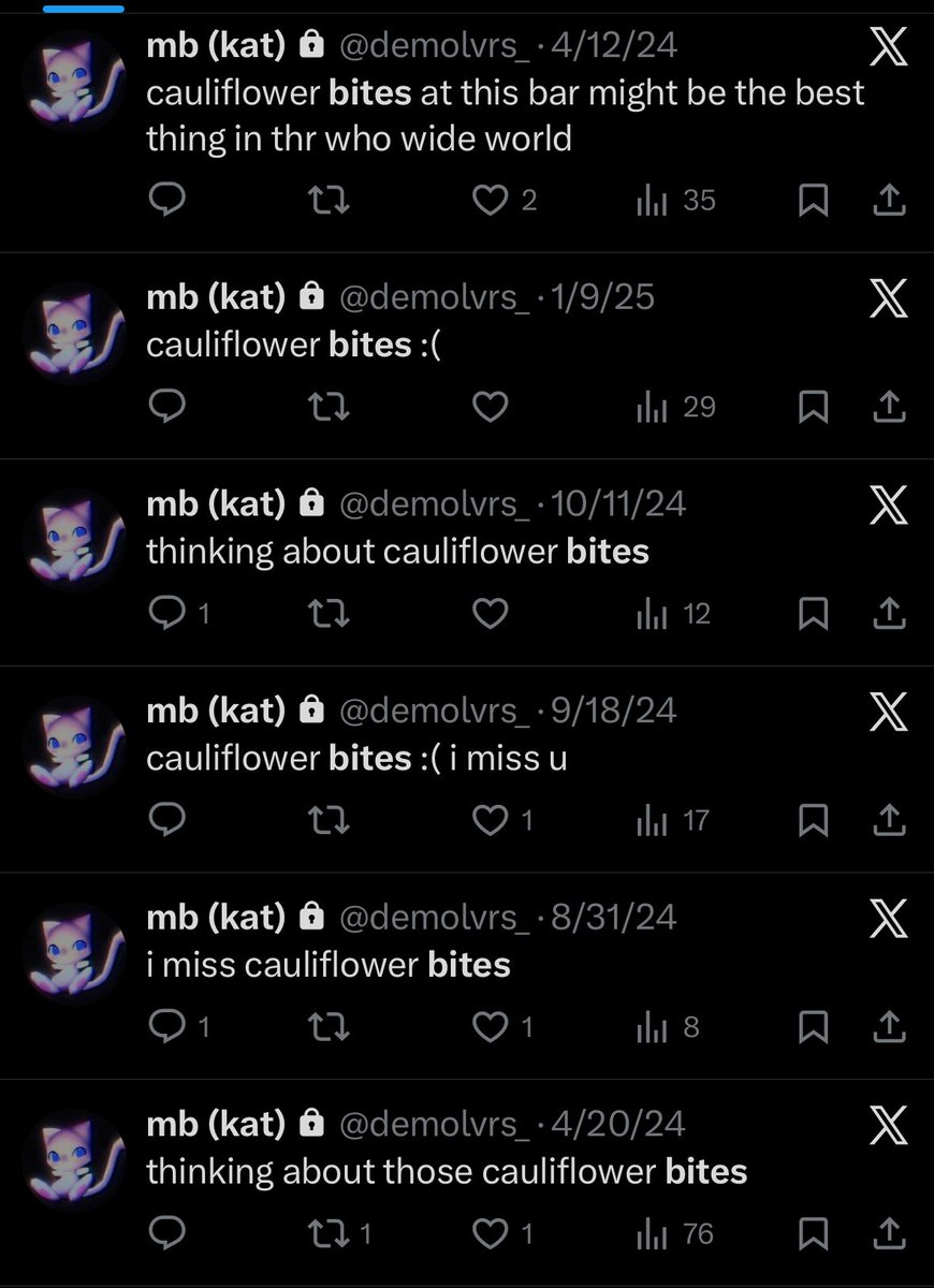 i found out today that my favorite taphouse in vancouver took their cauliflower bites off the menu…. and they were genuinely the best thing i have ever had.