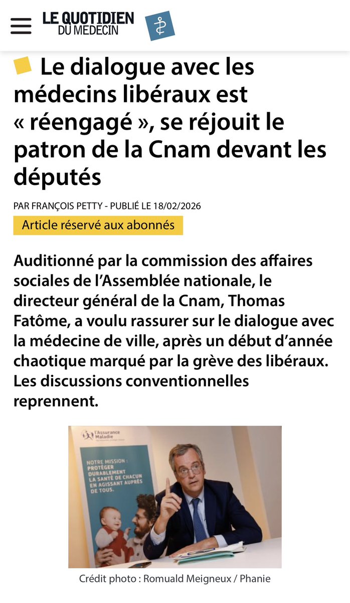 Même joueur joue encore 🎮<a href="/ThomasFatome/">Thomas Fatôme</a> 

Mardi : on méprise les infirmiers. <a href="/FNIofficiel/">Fédération Nationale des Infirmiers</a> <a href="/Sniil1/">Sniil</a> <a href="/ConvergenceInf/">Convergence Inf.</a> 
Mercredi : on rassure les médecins.

Scénario rodé. Saison 16.
<a href="/stephanie_rist/">Stéphanie RIST</a> <a href="/Sante_Gouv/">Ministère de la Santé</a>