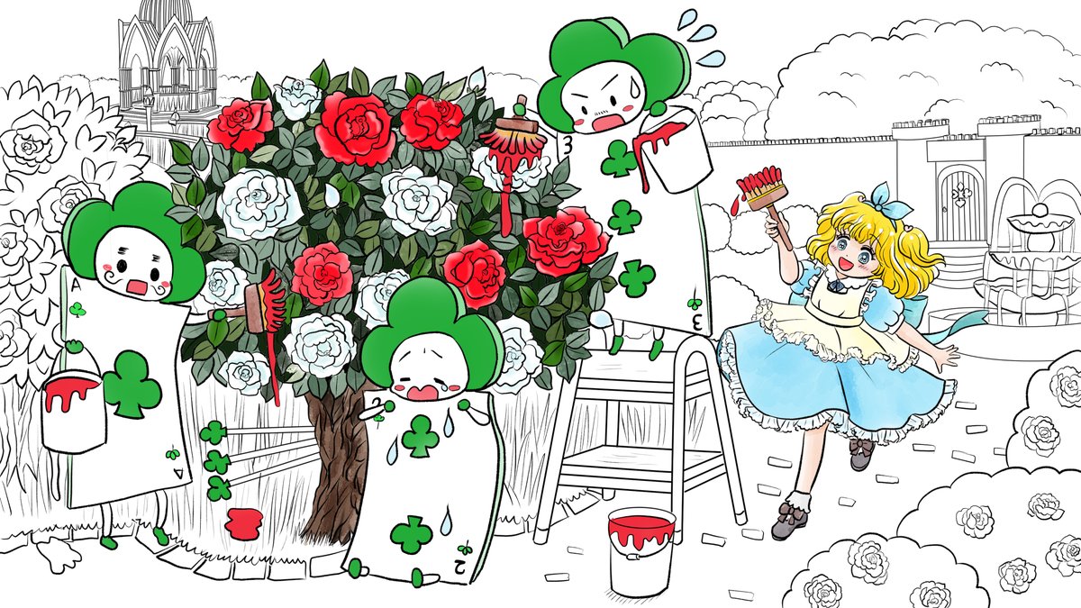 昨日描いた絵です( ゜Д゜)
恋の魔法とおまじない740-5色塗り途中
福娘童話集不思議の国のアリス13色塗り薔薇の木だけ
素材ちびモブ会社員文字付
ファンアート悪魔くんペン入れ
#恋の魔法とおまじない #イラストAC 