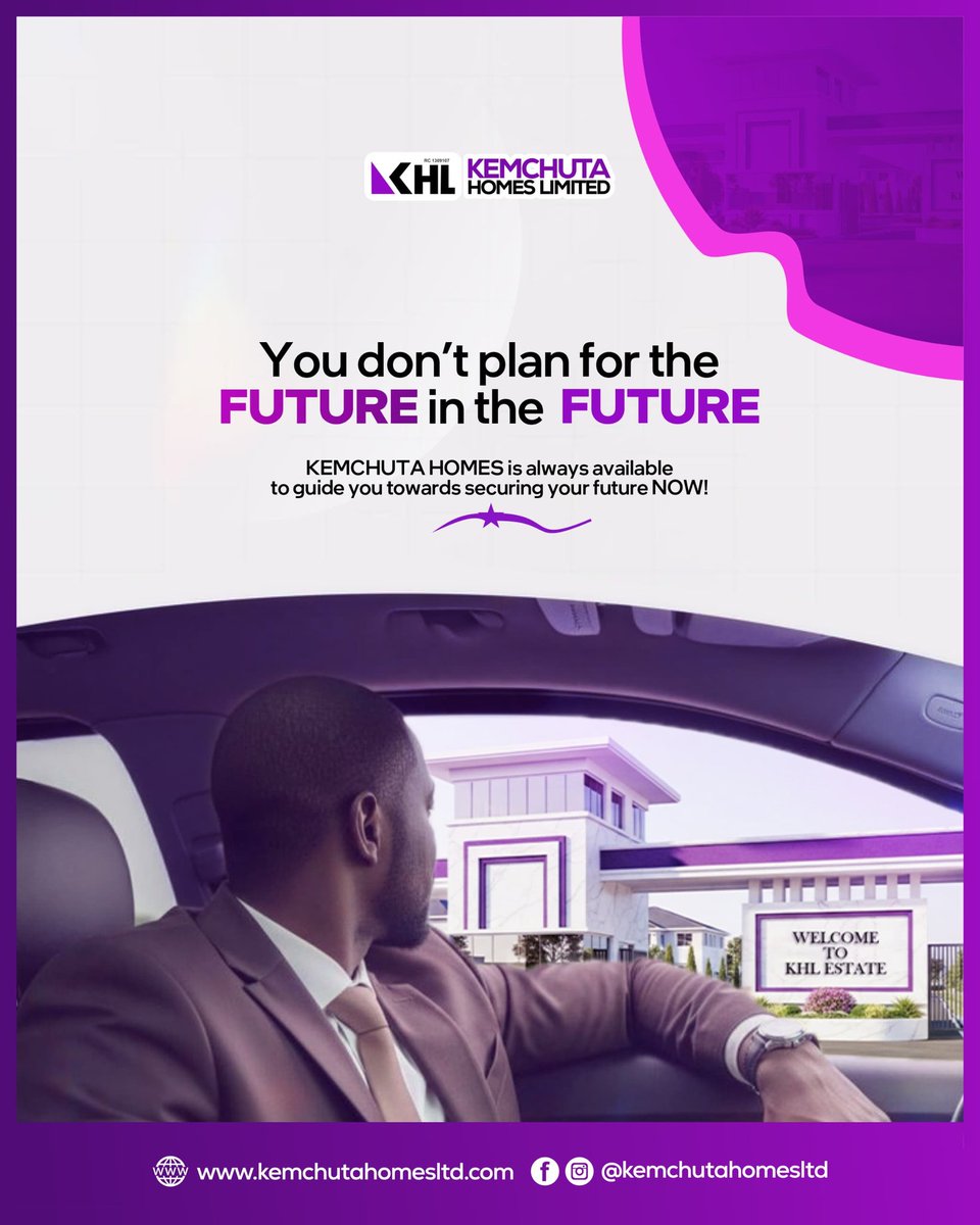 The future is not something you wait for ,it’s something you build.

At Kemchuta Homes Limited, we believe smart decisions today create lasting wealth tomorrow.

 Don’t postpone your dreams. Secure your land. Secure your future.