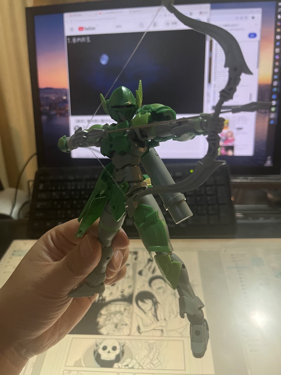 ペット素材の弓の弦と金属の矢の棒、そして圧倒的可動と保持力により