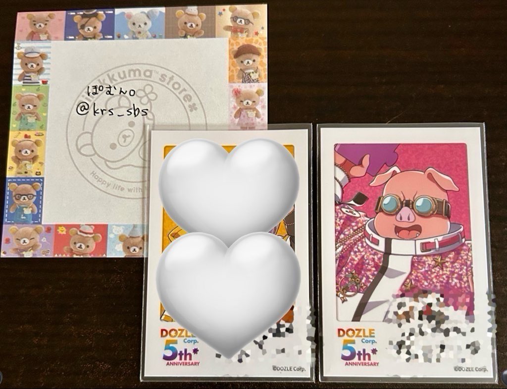 ドズル社 5周年 譲 チェキ風カード R🐷、N🦍🐷 アニメイト特典ポスト