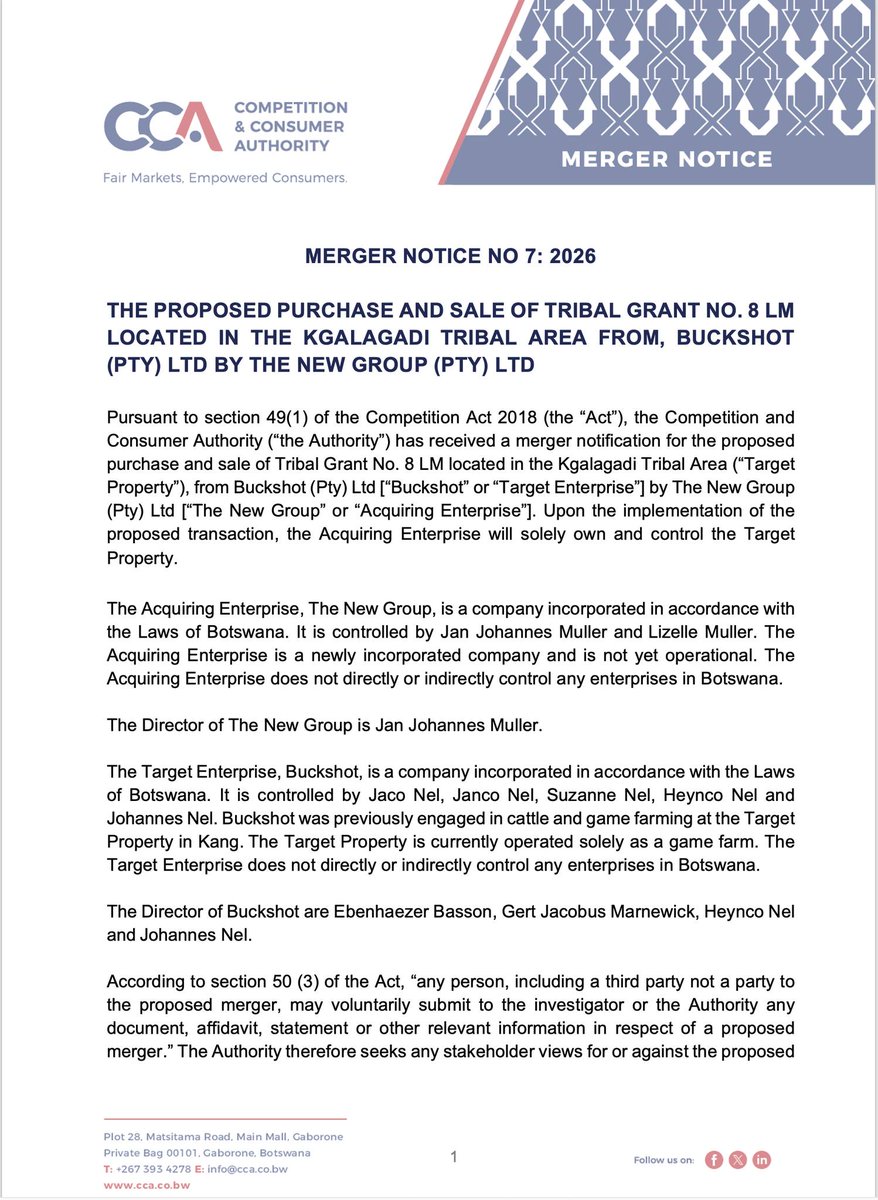 Competition & Consumer Authority Botswana tweet media