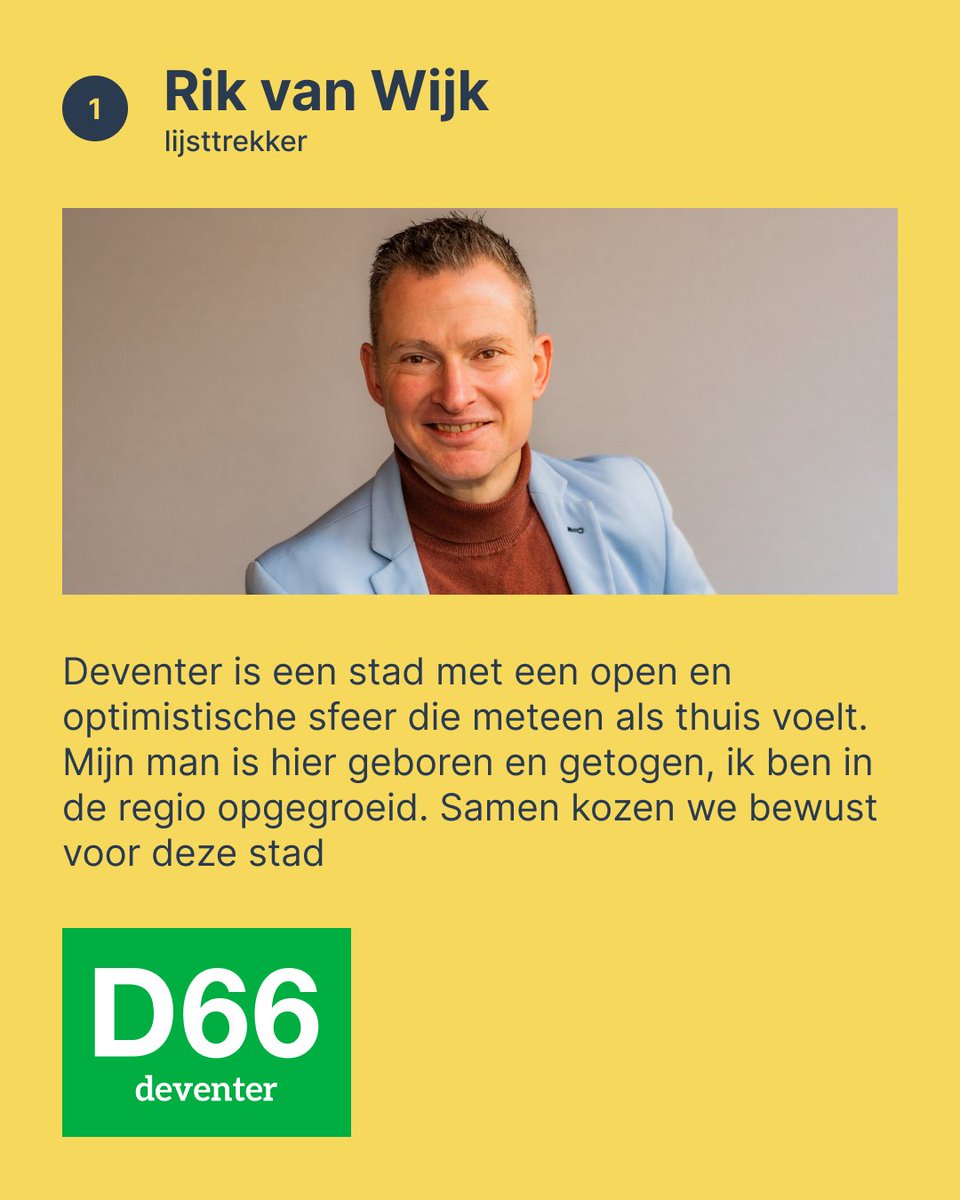 Eind vorig jaar werd Rik gekozen tot onze lijsttrekker. Zijn dagelijks werk als sectordirecteur in het onderwijs was aanleiding om politiek actief te worden: "In mijn werk in het onderwijs zag ik hoe een helpende hand jongeren kan helpen. Dat heeft mijn politieke kompas gevormd."