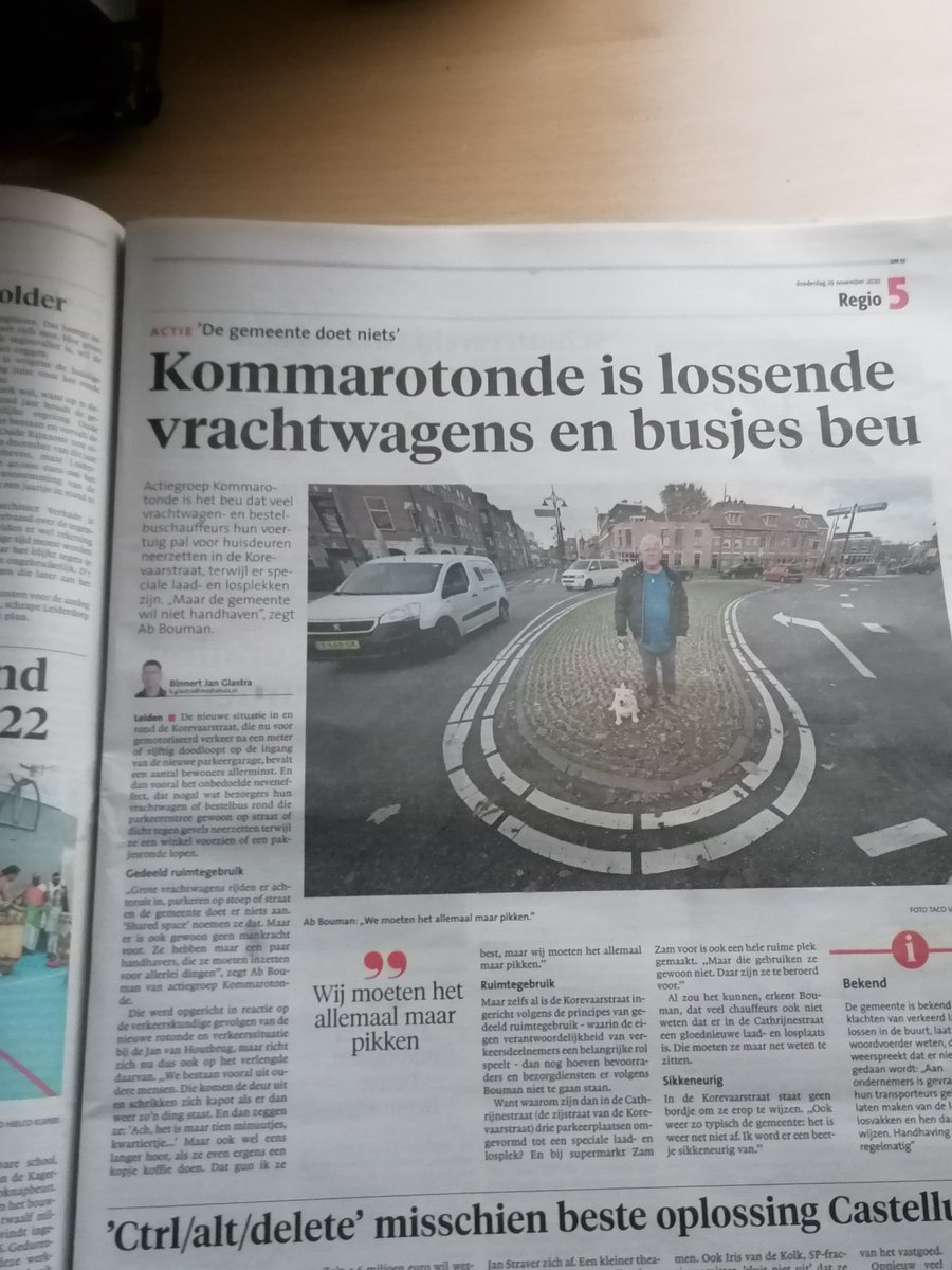 Verhaal burgemeester <a href="/peterheijkoop/">Peter Heijkoop</a> in leids nieuwsblad .
Verkeersveiligheid .
Bij de komma gaan minimaal 7 dingen fout,  veel ongelukken , zit men te wachten tot het echt fout gaat , men weet van die  fouten .
Waar blijft handhaving #peterheijkoop portefeuille veiligheid. 🤔