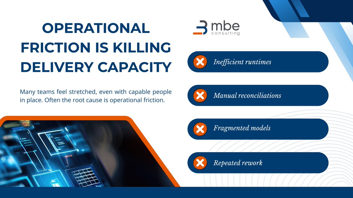 Many teams feel stretched, even with capable people in place.

Often the root cause isn’t headcount. It’s operational friction: inefficient runtimes, manual reconciliations, fragmented models &amp; repeated rework.

Reducing that friction frees delivery capacity, without hiring.