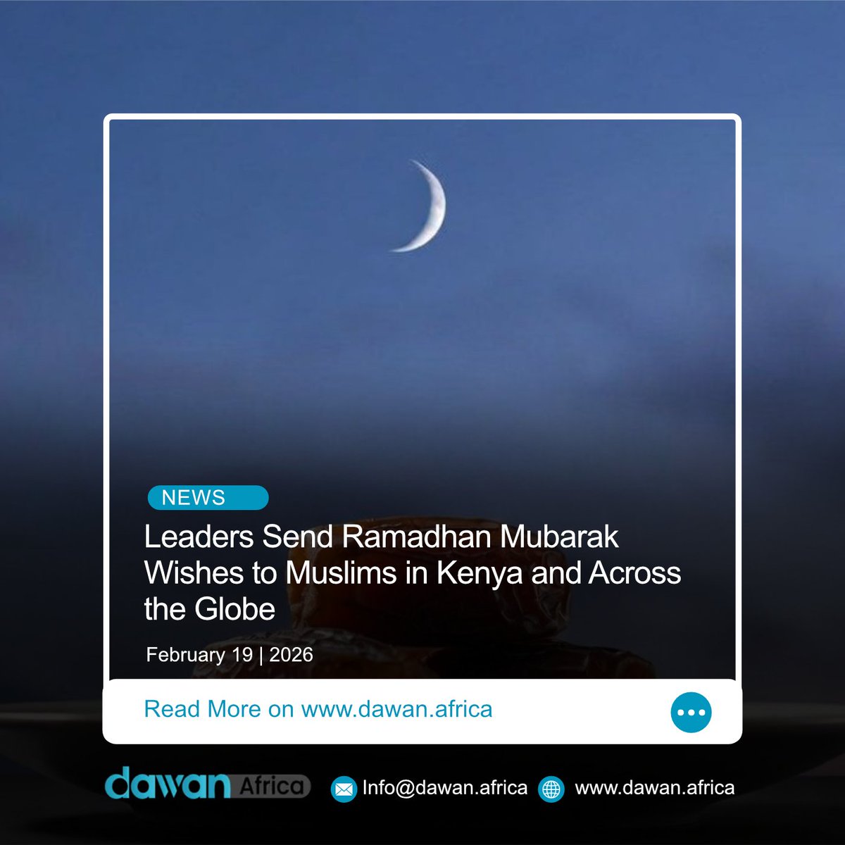 DawanAfrica's tweet image. Kenyan leaders join Muslims worldwide in marking the start of Ramadhan , sending messages of unity, compassion, and goodwill during the holy month. #RamadhanMubarak #Kenya #MuslimCommunity

Read More: shorturl.at/6l03b