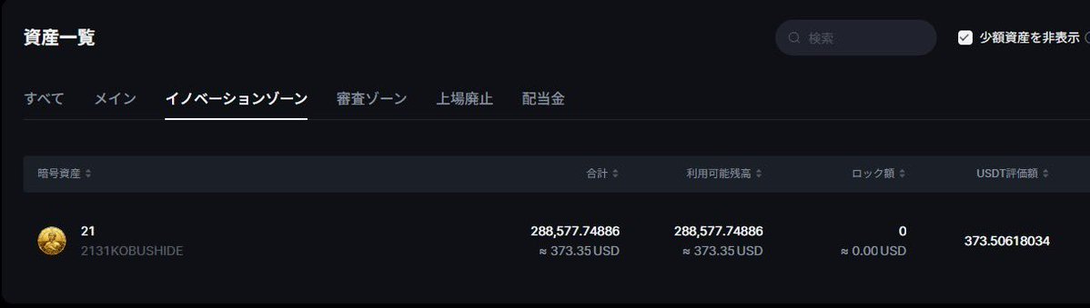 $21 <a href="/Kobushide2131/">2131KOBUSHIDE</a> 

MEXCの審査が終わり、無事にイノベーションゾーンへ参入💮