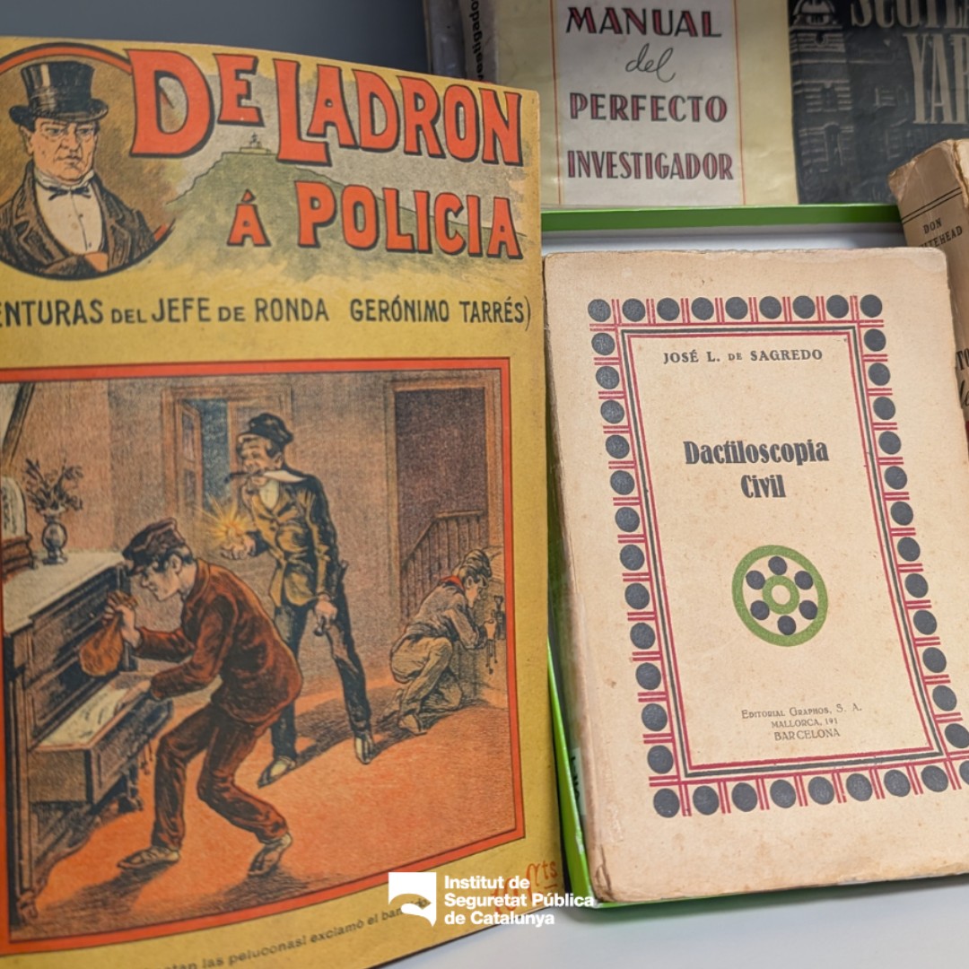 ispccat's tweet photo. El Centre de Coneixement de la Seguretat @BibliotequesBeg té un fons de 📓📔 antics sobre policies, bombers i seguretat, com aquest de 1911 "De ladrón a policía: aventuras del jefe de ronda Gerónimo Tarrés".

Aquest fons s'està digitalitzant a l'arxiu MDC
https://t.co/H4uA5xAMKw https://t.co/ZJhig7S6Ri