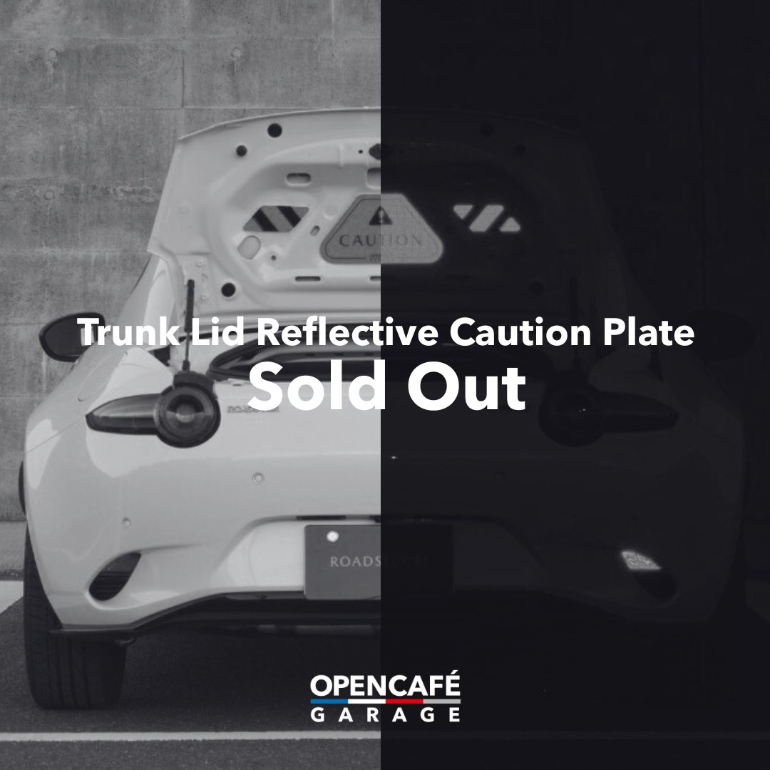 NDロードスター用
トランクリッド反射コーションプレートは、
追加分も完売となりました。

多くの皆様にお求めいただき、
誠にありがとうございます。

また、ご購入いただけなかった皆様には、
大変し訳ございませんでした。

現在、工場へ追加発注を行っております。