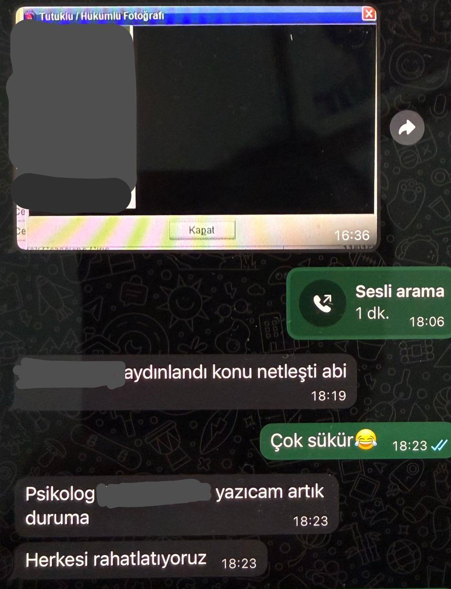 Casperlar suç örgütüyle beraber çalışan kamu personellerine yapılan operasyonda ele geçirilen Whatsapp yazışmaları. 

Çete üyeleri, kamu personellerine ‘Arama kaydı’ dahil birçok gizli bilgiyi sormuş. 

Operasyonlarda 9 polis memuru gözaltına alındı. Sayılar artabilir. 

(Görsel: