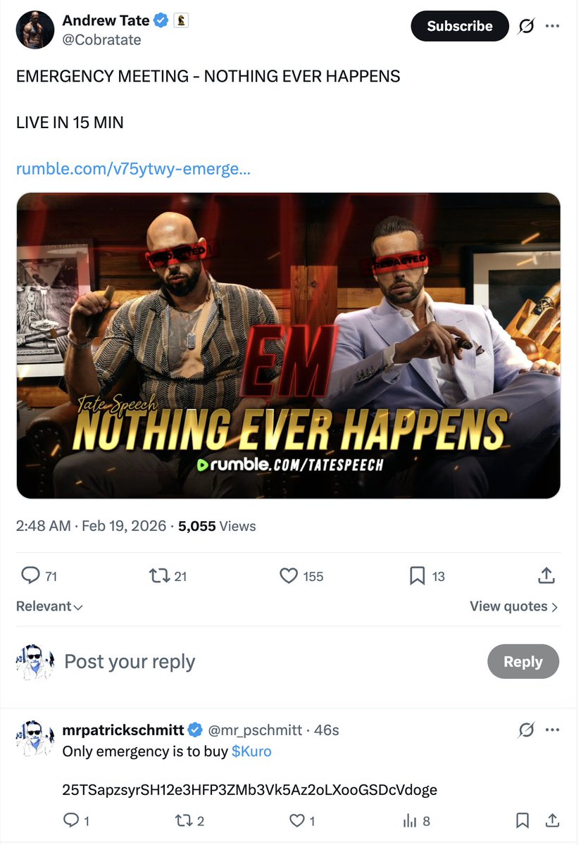 How many times I was right the last few days and we hit millions.

I will be right again. But this time, there is no PVP!

Way way higher and if $Kuro doesn`t hit 10M+ at least I will question all my work.

25TSapzsyrSH12e3HFP3ZMb3Vk5Az2oLXooGSDcVdoge