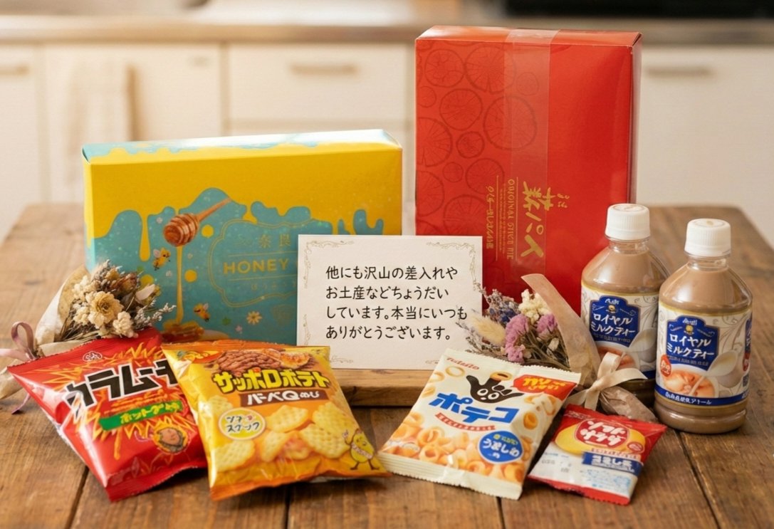 差し入れをいただきました！🎁
いつも温かいお気遣い、本当にありがとうございます。
スタッフ一同感謝していただきます！