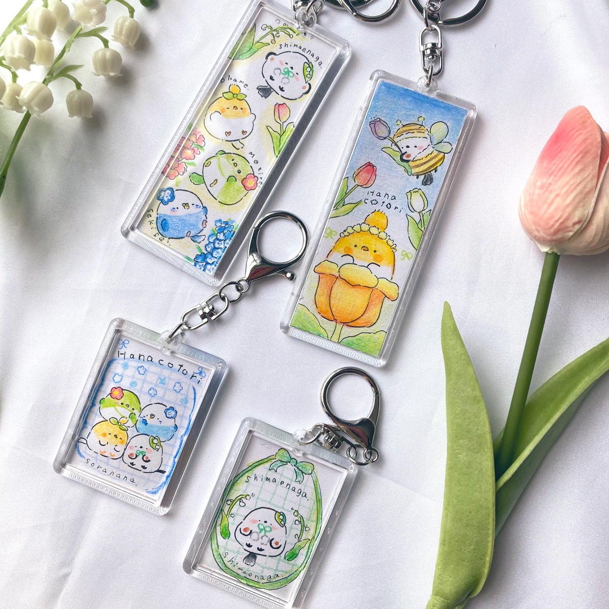 そうさくマーケット グッズ紹介 両面原画キーホルダー 新たな柄を描き