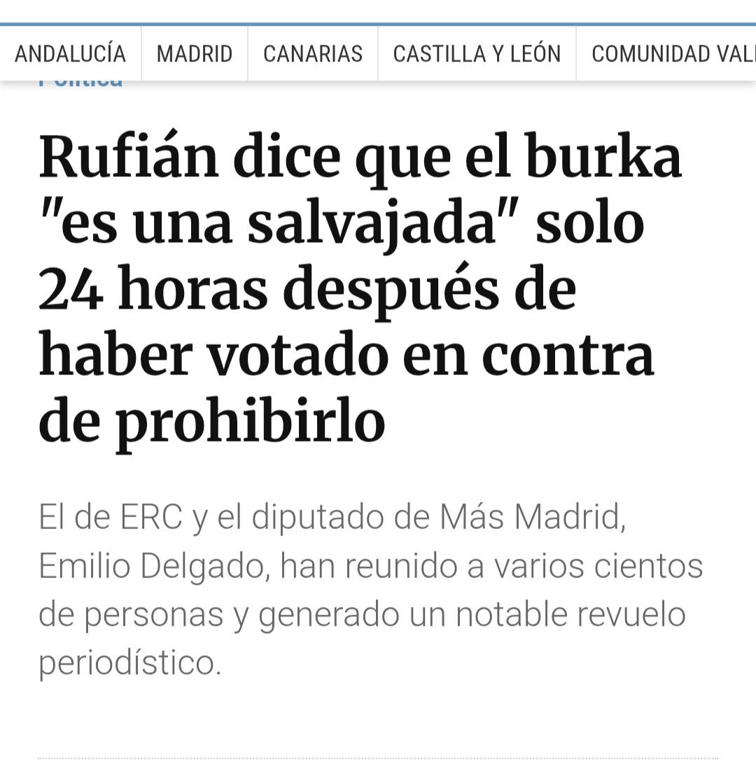 La coherencia de <a href="/gabrielrufian/">Gabriel Rufián</a> y de <a href="/Esquerra_ERC/">Esquerra Republicana</a>  

Pues, aún así, habrá personas que le aplauden.