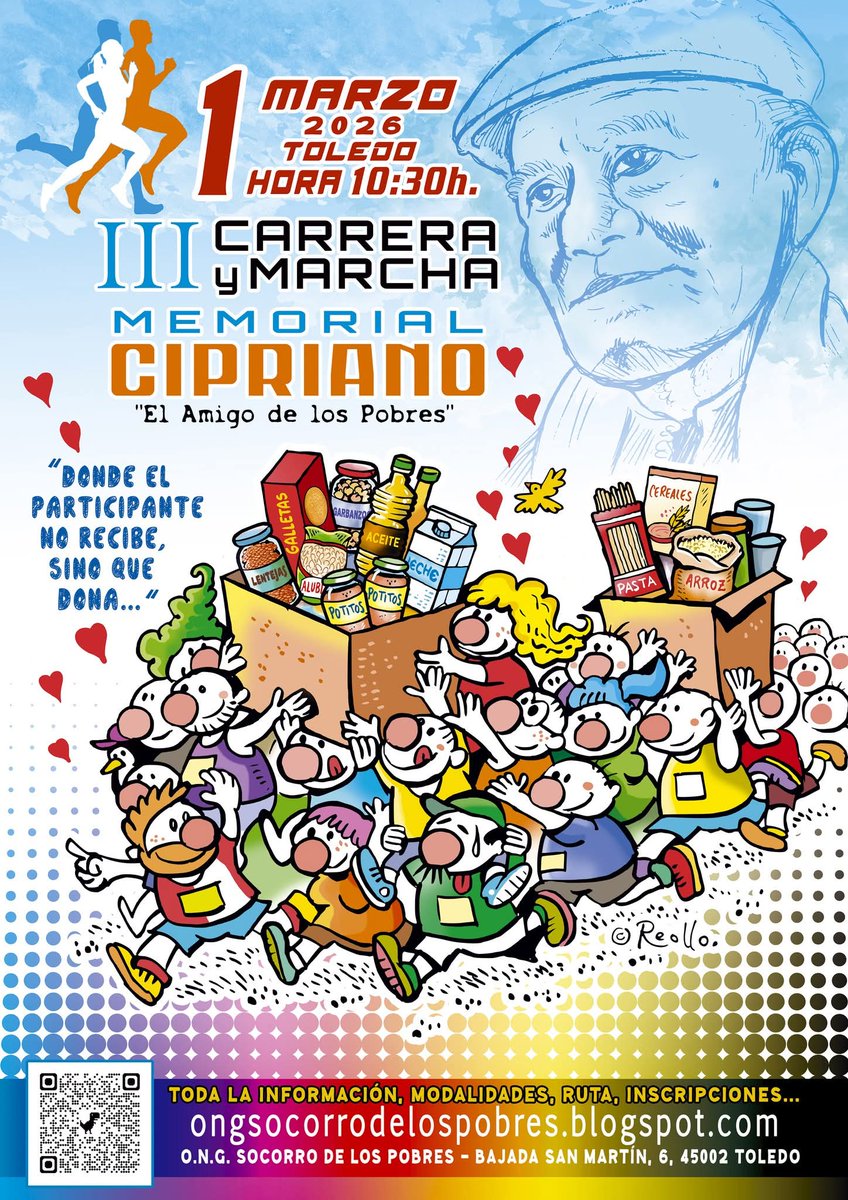 III Carrera Memorial Cipriano 2026. 
No es solo una carrera...
Cada dorsal se transforma en alimentos para quienes más lo necesitan.

¿Te apuntas? 👇
deporchip.com/.../iii-carrer…
Tu participación se convierte en ayuda real.
¡Súmate, colabora y comparte! 

🏃‍♂️🏃🏃‍♀️🏃‍♀️

#Cipriano