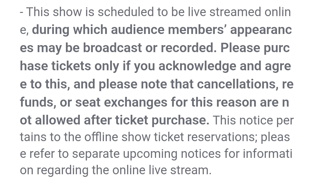 This show is scheduled to be live streamed online 🥳🥳