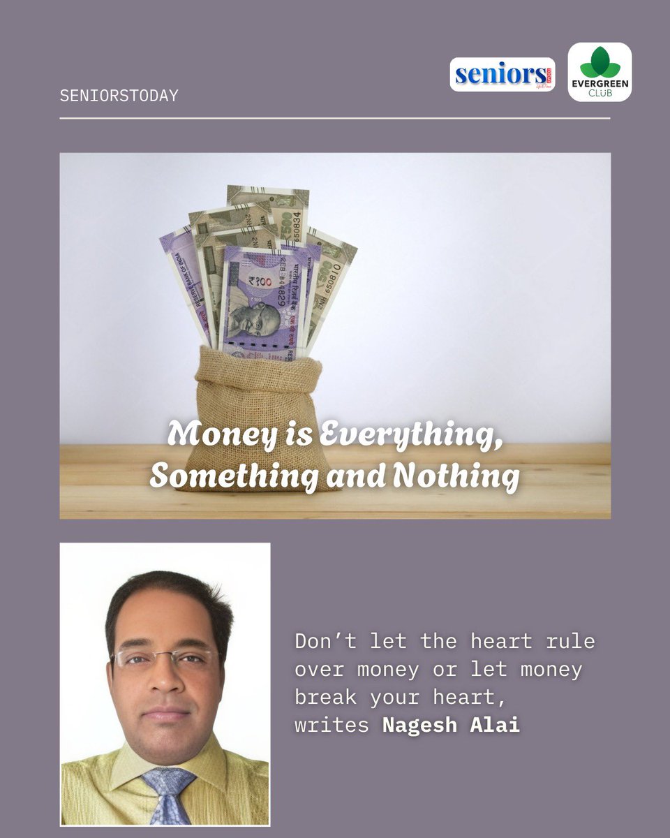 Money shapes security, comfort and opportunity. Yet it cannot replace values, relationships or peace of mind.

A thoughtful perspective on finances and life.

Read the full article here:
seniorstoday.in/featured/money…

#seniorstoday #finance #money #moneyandlife #lifelessons #evergreen
