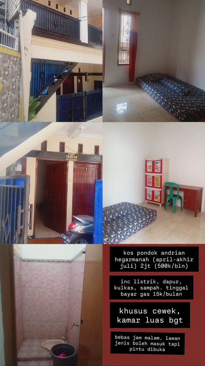 pad! aku jual skincare makeup korea dan mau overkontrak kos khusus cewek di hegarmanah dari awal/pertengahan april-akhir juli 2jt aja pls take🥹 rep aja nanti sender dm