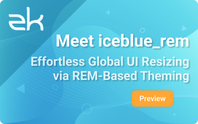 zkoss's tweet photo. Introducing iceblue_rem, the new REM-based theme for ZK applications.🚀

Highlights:
🔹Same Familiar iceblue Appearance
🔹REM-based Sizing
🔹Simple Integration
🔹Runtime Flexibility

👉Read more here&amp; give it a try: https://t.co/kZOlqD5rUF https://t.co/f68sGtYNAy