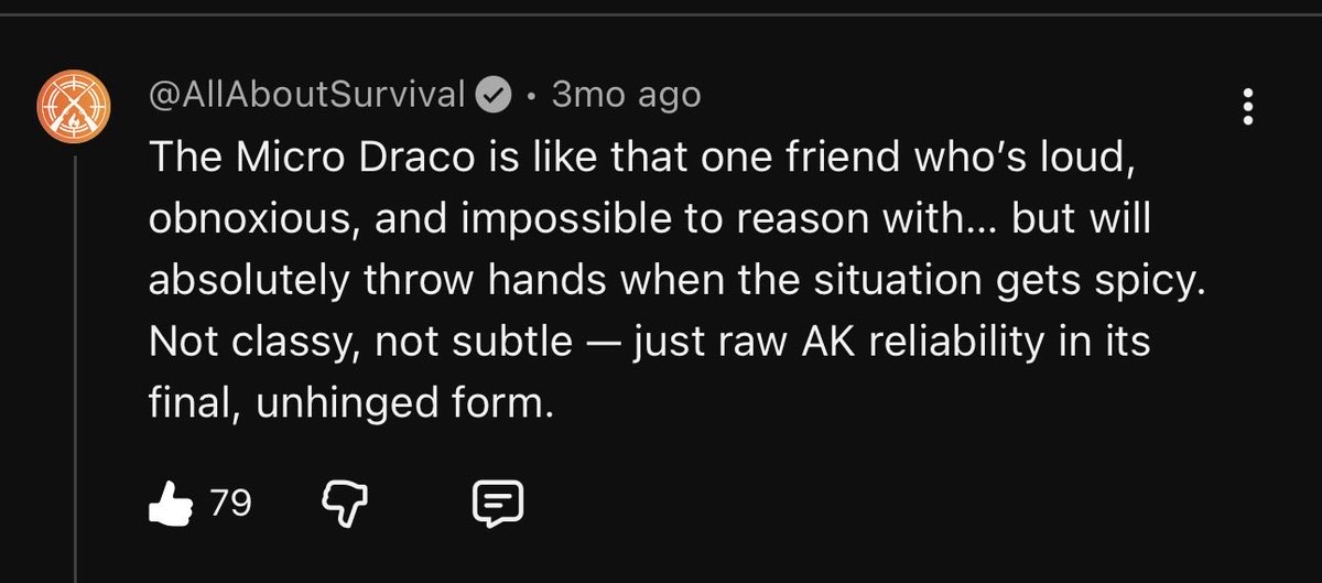 Tacticaljavi999's tweet photo. Facts got about 3,000 rounds out of my Draco and has performed flawless love the reliability of AKs even without a clean💪🔥Kalashnikov made the most reliable piece on the planet how could you not love that🙏🙏🙏
#MicroDraco https://t.co/OFJjFUkc0j