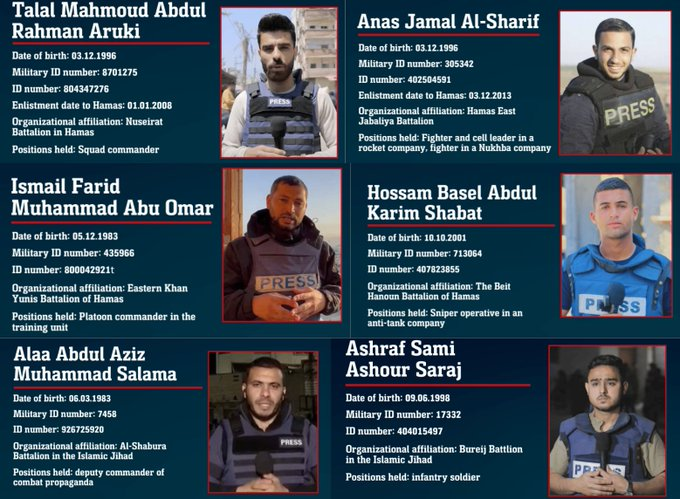 Al menos seis periodistas de Al Jazeera eran terroristas de Hamás o la Yihad Islámica.
Recordadlo cuando los corresponsales-activistas en Lo País, RTVEspantosa, o Lo Mundo, tiran de la cadena catarí como fuente "fiable".
