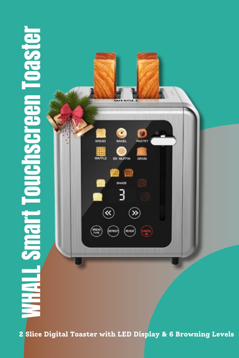 mamaskitchen25's tweet image. WHALL Smart Touchscreen Toaster – 2 Slice Digital Toaster with LED Display &amp;amp; 6 Browning Levels.
🛒 shop now: amzn.to/4kLmgvt
#SmartToaster #DigitalToaster #KitchenUpgrade #BreakfastEssentials #ModernKitchen #StainlessSteelAppliances #HomeAppliances #KitchenGadget