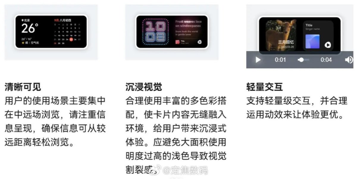 LivingInHarmony's tweet photo. Existing widget cards can work on standby screen saver dock while being optimized for it - HarmonyOS 6.1, API 23 Developer Beta doc leak
#HarmonyOS6 #DeveloperBeta #Leak #Huawei 
https://t.co/VC920uvJJr https://t.co/WatPMQxFfl