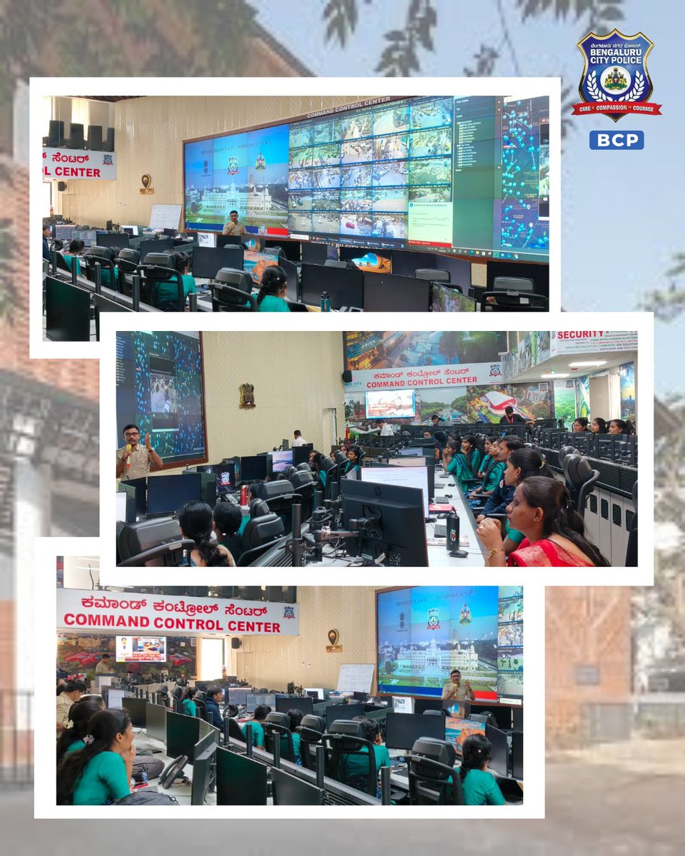 18.02.2026ರಂದು, ಕರ್ನಾಟಕ ರಾಜ್ಯ ಮಕ್ಕಳ ಕಲ್ಯಾಣ ಮಂಡಳಿಯ 30 ಬಾಲಸೇವಿಕಾ ತರಬೇತಿ ಅಭ್ಯರ್ಥಿಗಳು (ಪ್ರಿಸ್ಕೂಲ್ ಶಿಕ್ಷಕಿಯರು) ಕಮಾಂಡ್ ಸೆಂಟರ್‌ಗೆ ಭೇಟಿ ನೀಡಿ, ಸೇಫ್ಟಿ ಐಲ್ಯಾಂಡ್, ಸೇಫ್ ಕನೆಕ್ಟ್, ಕೆಎಸ್‌ಪಿ ಆಪ್ ಮತ್ತು 112 ತುರ್ತು ಸಹಾಯವಾಣಿ ಸೇರಿದಂತೆ ಮಹಿಳಾ ಸುರಕ್ಷತಾ ಉಪಕ್ರಮಗಳ ಬಗ್ಗೆ ತಿಳಿದುಕೊಂಡರು — ಇದು ಅವರಿಗೆ ಸುರಕ್ಷತೆ