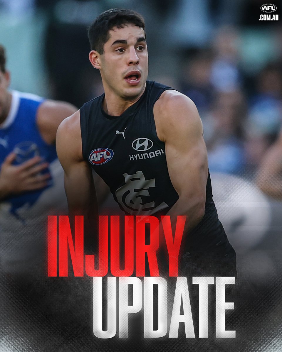 AFL's tweet photo. Carlton midfielder Adam Cerra will miss the start of the home and away season after suffering a hamstring strain in the Blues' match simulation against Brisbane.

Details: https://t.co/czDHTNbkLi https://t.co/eqluY19Pmg