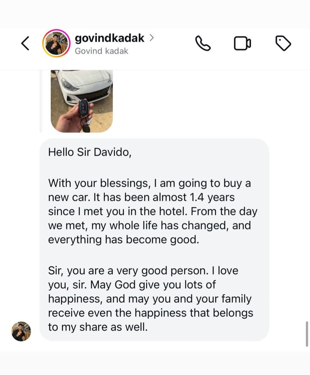blaccmajek's tweet photo. An Indian man sends Davido a message of appreciation after meeting him just over a year ago. 

WRBLO https://t.co/ZHxl9U0d1W