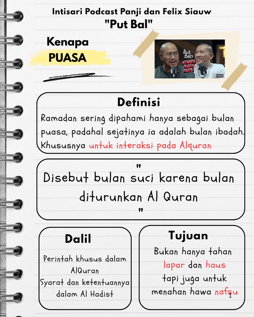 Andikarnoldy's tweet photo. Saya buat intisari dari hasil Podcast Panji Pragiwaksono dengan Felix Siauw yang bertajuk Put Bal " Kenapa Puasa" part 1

Link di komentar podcast

Disclaimer : Grafis dan poin intisari tidak menggunakan AI, tapi menyimak dan mencatat secara manual https://t.co/0LupbEpGlx
