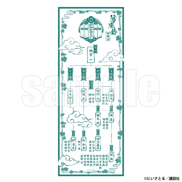 📢 #ウィンブレ展 グッズ情報 □てぬぐい 防風鈴の組織図をあしらった