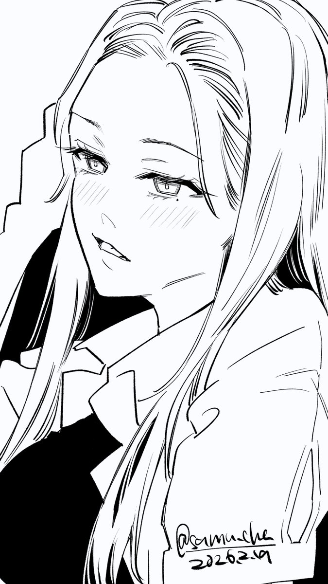 顔と髪の仕上げの習作。多少はコミック作品っぽくなってきただろうか。 