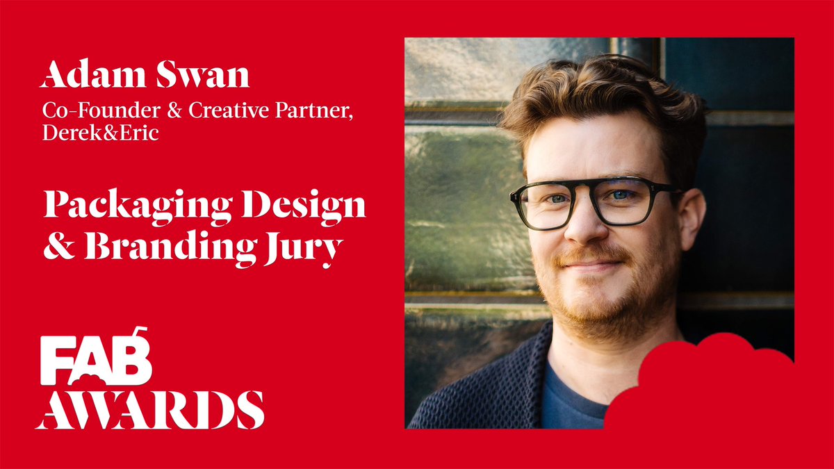 Jury Member: Delighted to announce that Adam Swan, Co-Founder &amp; Creative Partner of Derek&amp;Eric will be Judging #Branding #PackagingDesign at The 28th FAB Awards
-
#TheFABAwards #TheFABAwards2026
@derekanderic