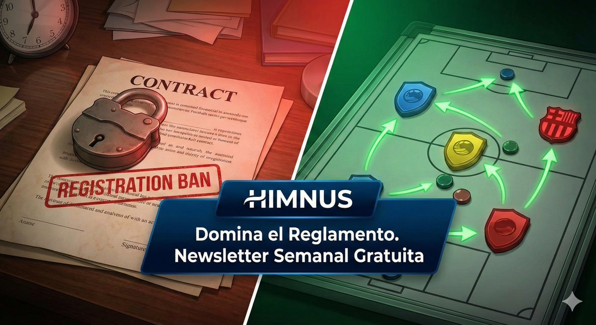 ¿Tu jugador se ha quedado sin poder debutar tras firmar un contrato? 📝❌

¿Tu club se enfrenta a una prohibición de inscribir jugadores por parte de la FIFA? 🛑⚽

Conoce como sortear estas situaciones en nuestra última Newsletter, es GRATIS!!: 

📩himnus.com/newsletter/