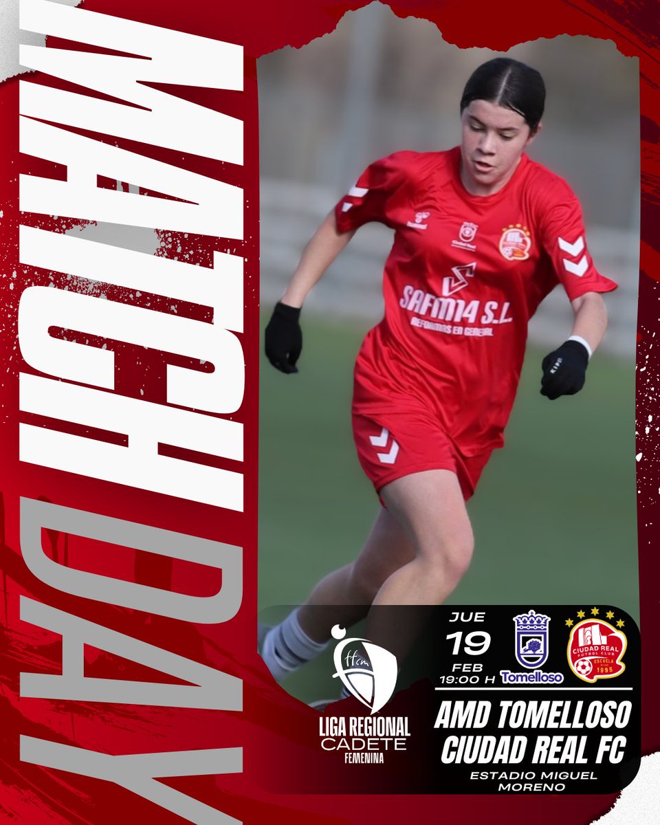 𝐌𝐀𝐓𝐂𝐇𝐃𝐀𝐘 | 𝘾𝘼𝘿𝙀𝙏𝙀 𝙁𝙀𝙈𝙀𝙉𝙄𝙉𝙊 𝙍𝙀𝙂𝙄𝙊𝙉𝘼𝙇

Nuestras chicas, líderes del grupo, disputan hoy el partido que se aplazó el pasado sábado por el temporal, con un único objetivo en mente, conseguir los 3 puntos💪
#TodoAlRojo🔴 #ConstruyendoCantera🏗 #ADNEscuela