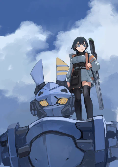 #自分で生み出した一次創作オリジナルキャラを流そう 明確にキャラとして複数描いてるのはこの子くらいか 月から来た女の子(とロボ)です